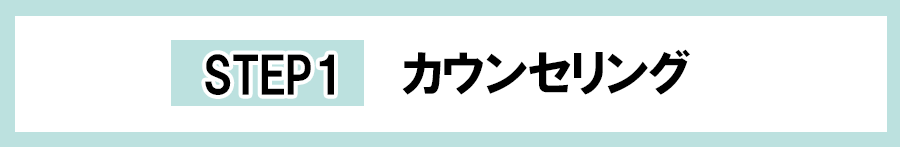 オンラインサロン入会後の流れ　STEP1　カウンセリング